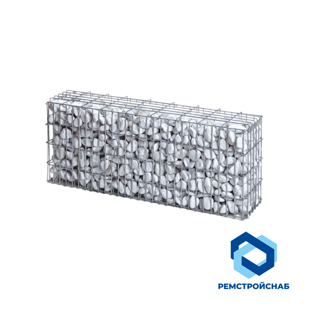 Коробчатые габионы ЦАММП 4x1x0.5 ГОСТ Р 52132 - 2003 с алюминием и полимером для гидротехнических сооружений