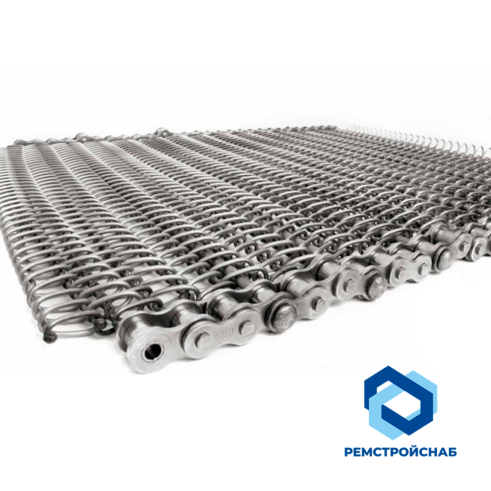 Одинарная транспортерная сетка Тип-5 AISI 430 12x10x8 ТУ 14-4-168-88 универсальная с квадратными ячейками для ограждения в рулонах