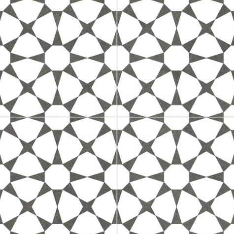 Керамогранит черно-белый матовый пэчворк 0,95х45х45 см