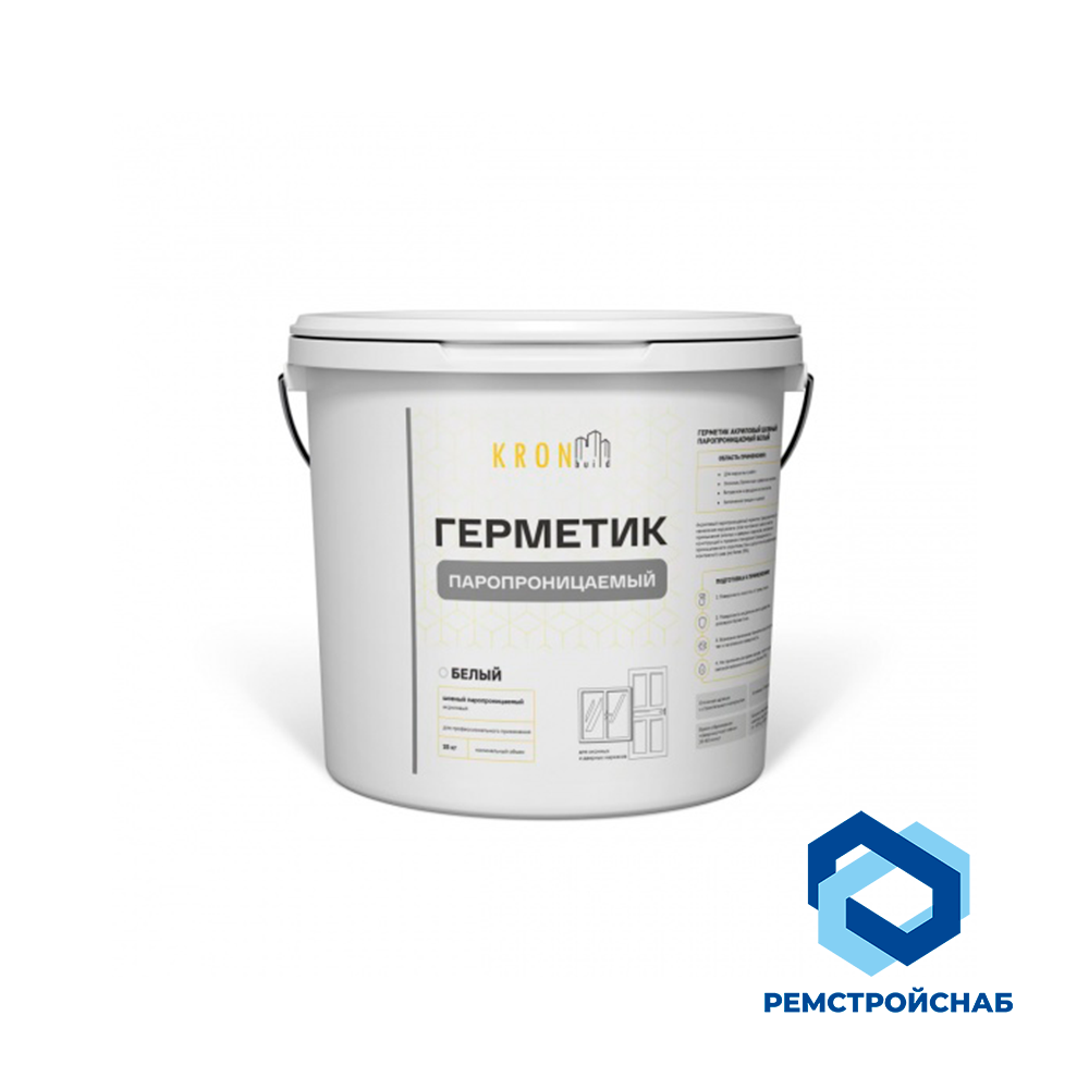 Герметик акриловый паропроницаемый KRONBuild серый 7кг