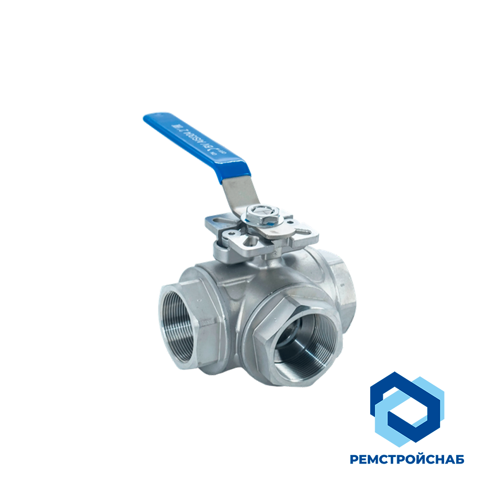 Трехкамерный кран шаровой сварка-сварка AISI 316 38x115x190 Трехкамерный кран шаровой сварка-сварка AISI 316 38x115x190