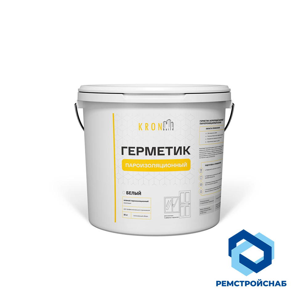 Герметик акриловый пароизоляционный KRONBuild белый 600мл 