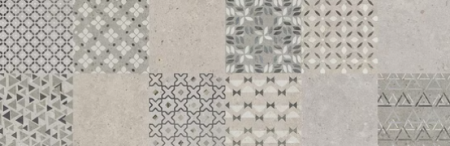 Керамогранит серый матовый декорированный обрезной под камень 1х40х120 см