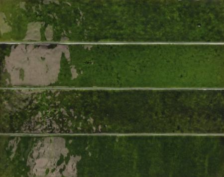 Плитка зеленая глянцевая под кирпич 6,5х32,8 см