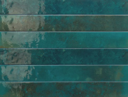 Плитка бирюзовая глянцевая под кирпич 5х40 см