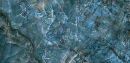 Керамогранит синий лаппатированный обрезной под мрамор 0,9х60х119,5 см